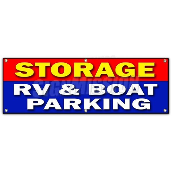 STORAGE RV & BOAT PARKING BANNER SIGN short long term secure indoor, B-72 Storage Rv & Boat Parkin
